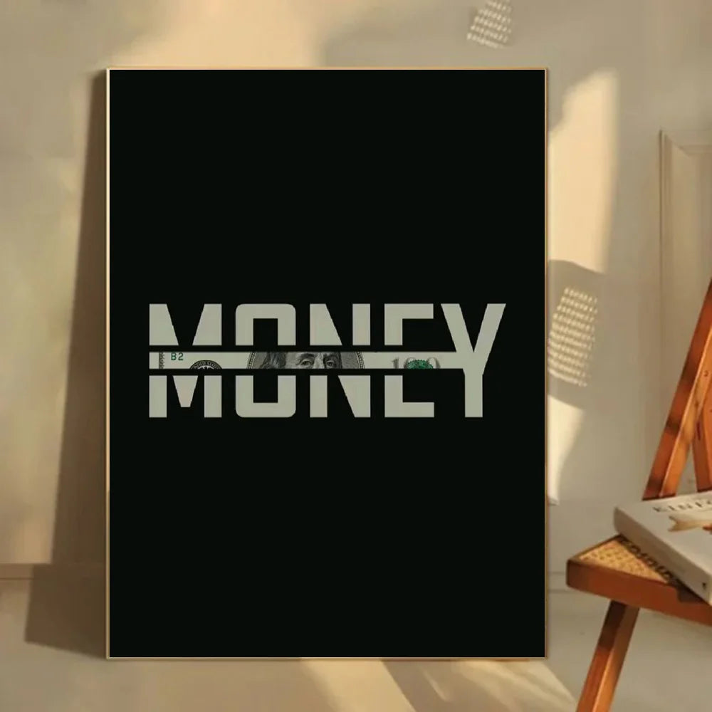 “Money Never Sleeps” Motivational Wall Art Poster