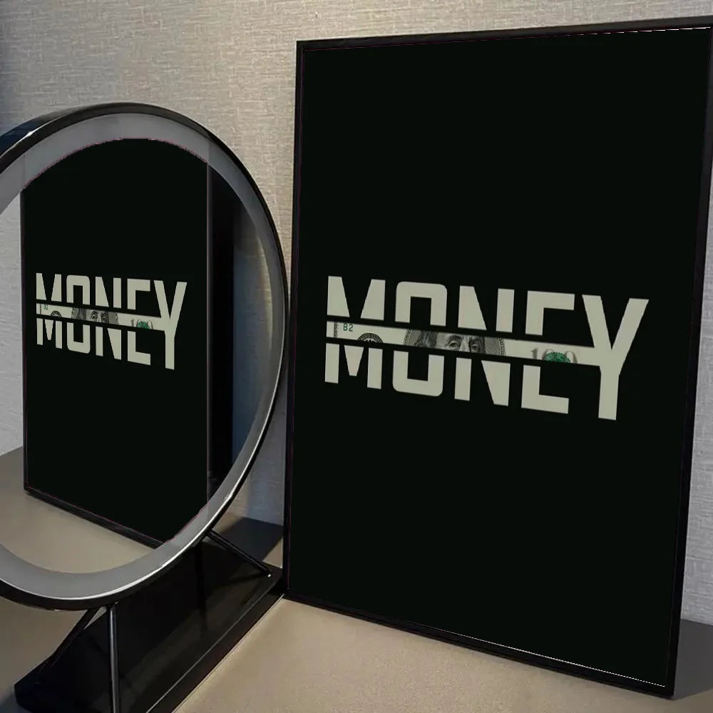 “Money Never Sleeps” Motivational Wall Art Poster