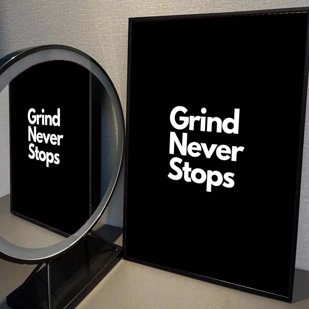 “Money Never Sleeps” Motivational Wall Art Poster