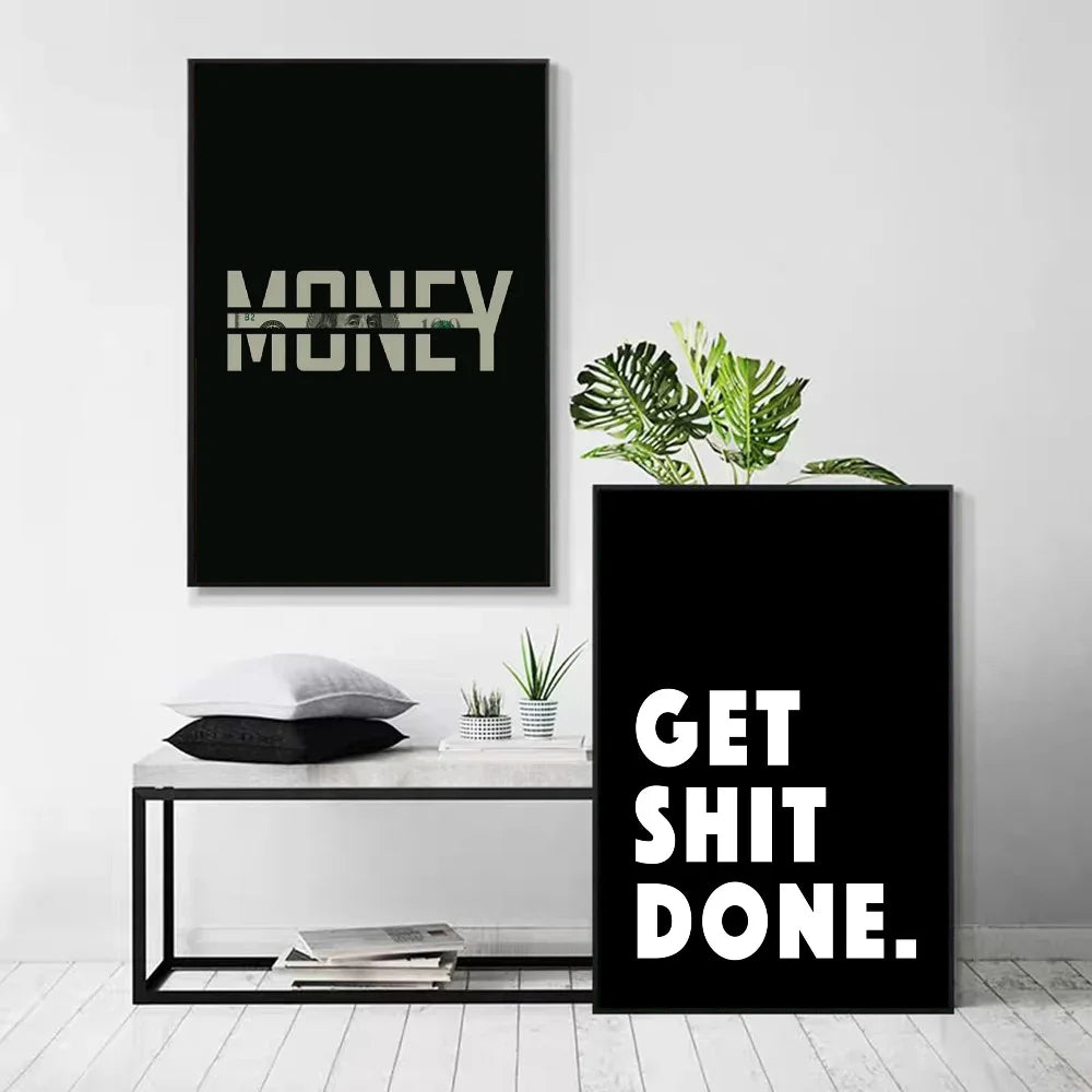 “Money Never Sleeps” Motivational Wall Art Poster