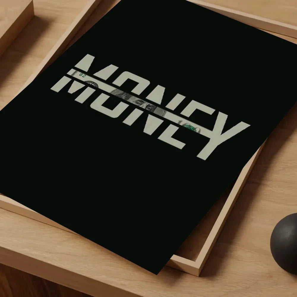 “Money Never Sleeps” Motivational Wall Art Poster