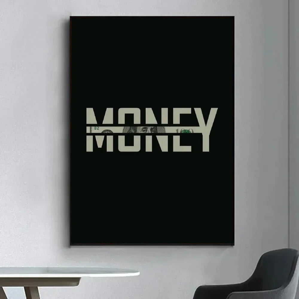 “Money Never Sleeps” Motivational Wall Art Poster